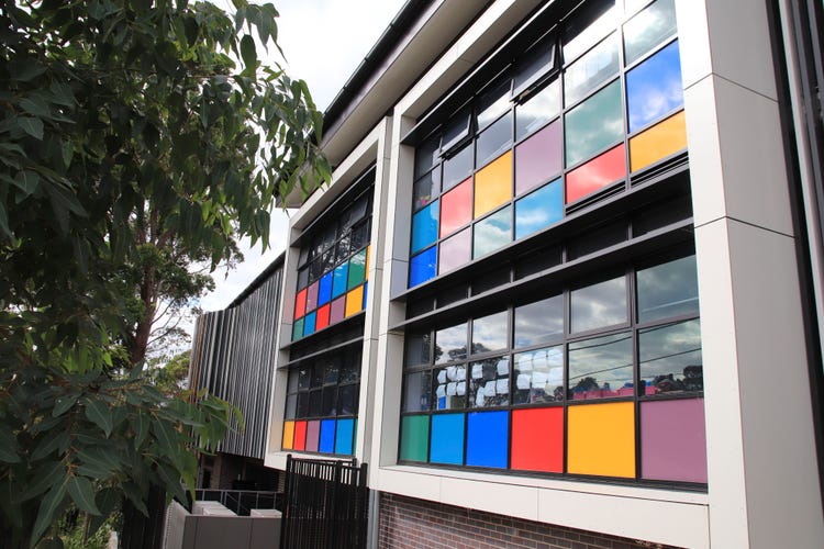 Colourful school building