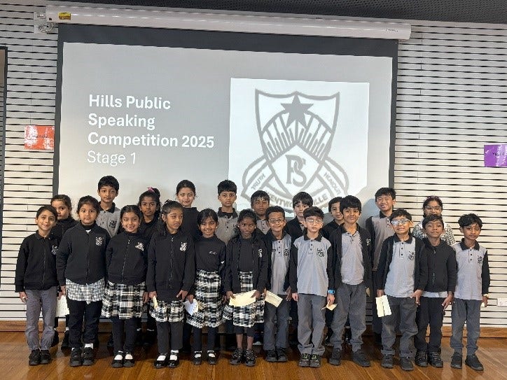 Group of children at the Hills Public Speaking Competition